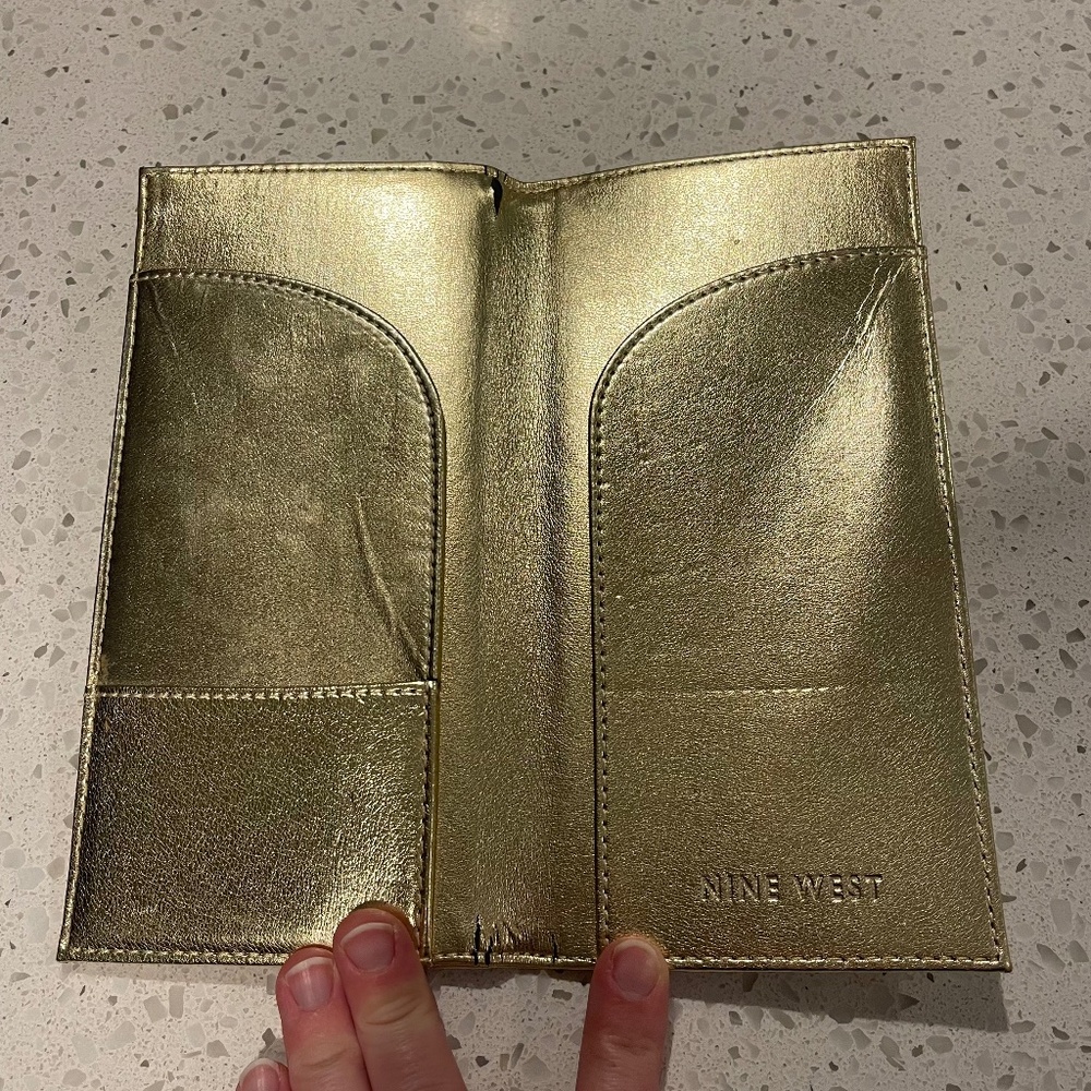 Nine West Gold Passport Holder